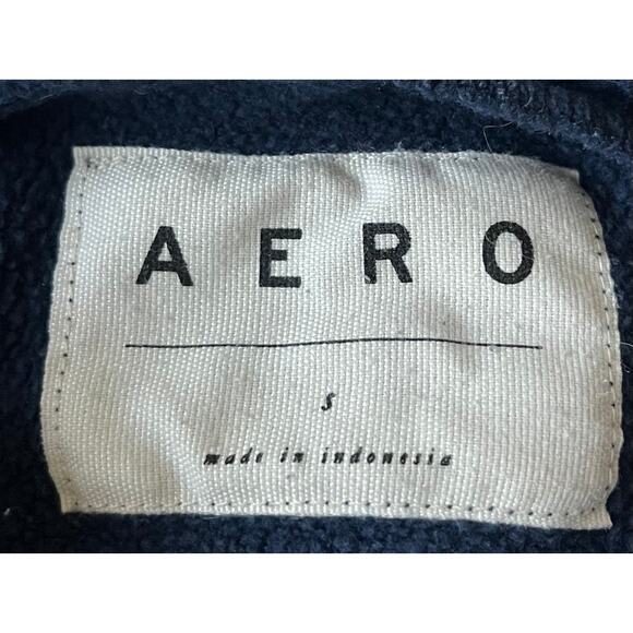 AERO LONG SLEEVE HOODIE SWEATSHIRT, WOMENS, S, NAVY BLUE RED WHITE, FRONT TIE - Picture 9 of 10